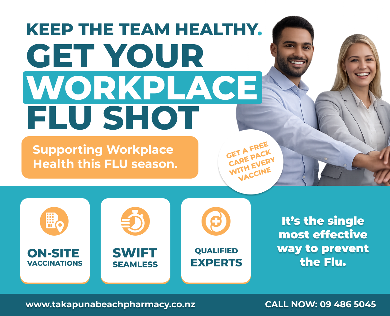 Workplace flu shot promotion – Keep the Team Healthy. On-site vaccinations, swift and seamless, qualified experts.